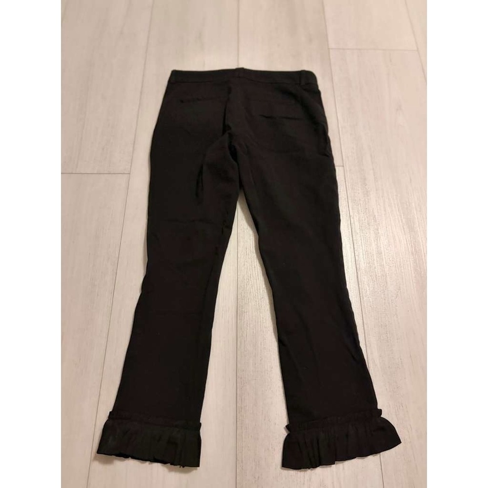 Cartonnier Pants Cropped Dress Trouser Sz 0 Black Ruffle Hems